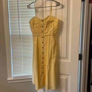 Yellow button up dress size M